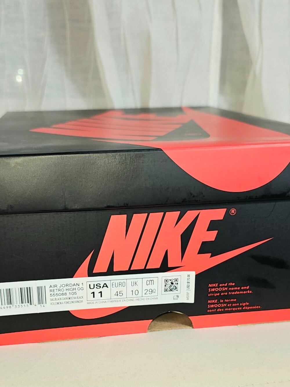 Nike Air Jordan 1 Retro High OG Dark Mocha Size 11 555088-105 GOAT Verified - Picture 3 of 16